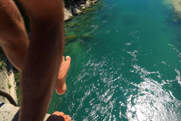 Jumping to Neretva, Mostar, Bosnia and Herzegovina