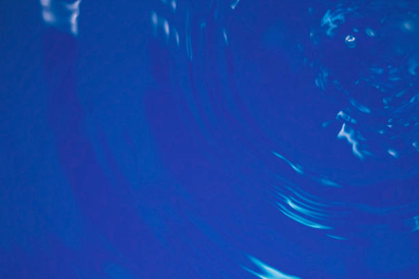 istock Blue liquid defocused water surface background. Aqua blurred motion circle waves horizontal backdrop or wallpaper. 1193707928