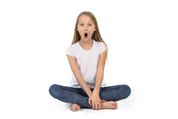 istock Blonde girl sits in the studio 1193709362