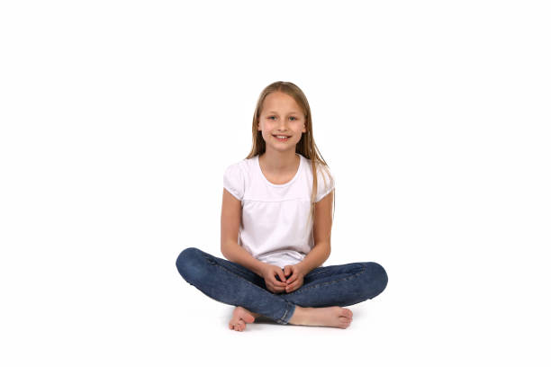 istock Blonde girl sits in the studio 1193709929
