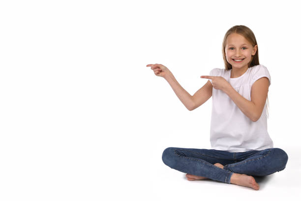 istock Blonde girl sits in the studio 1193709953