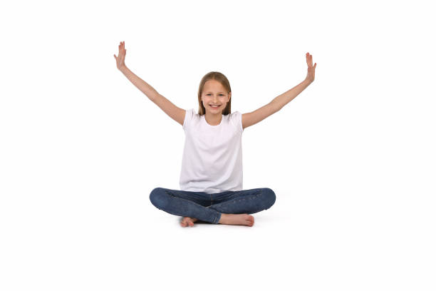 istock Blonde girl sits in the studio 1193709962