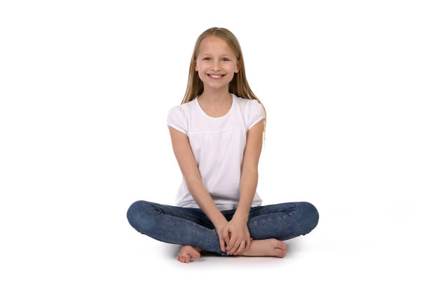 istock Blonde girl sits in the studio 1193710011