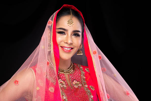 istock Indian beauty face big eyes with perfect wedding 1193710361