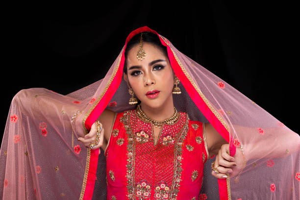 istock Indian beauty face big eyes with perfect wedding 1193710429
