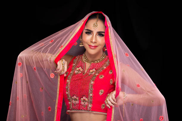 istock Indian beauty face big eyes with perfect wedding 1193710469