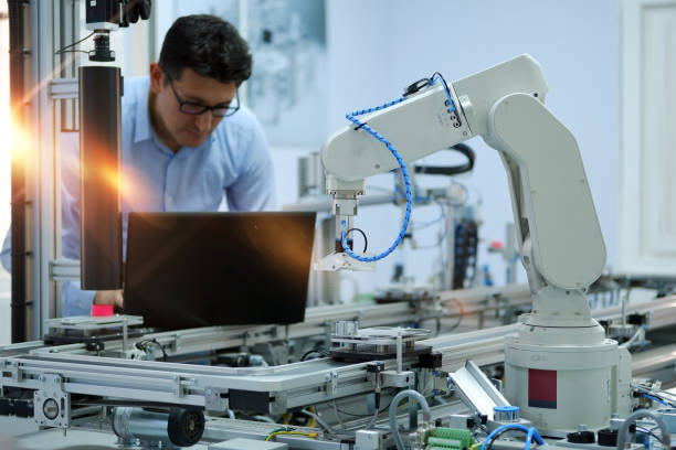 istock Industry 4.0 concept; artificial intelligence in smart factory. 1193710587