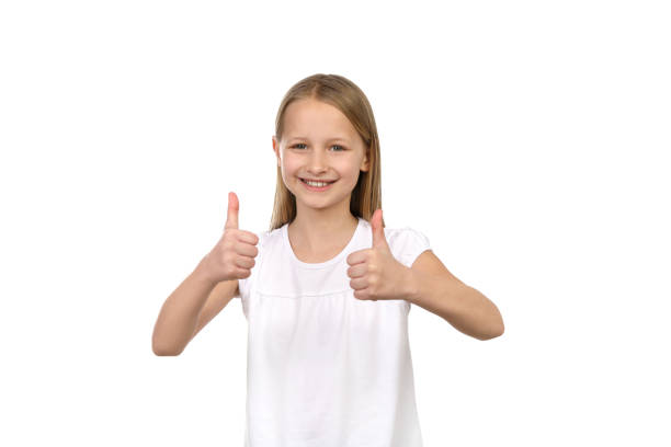istock Pretty blonde girl gesticulating in the studio 1193710609