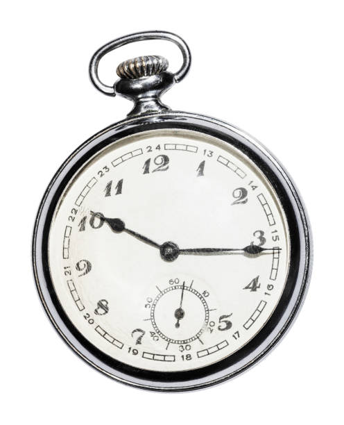 istock retro Pocket watch with white face isolated 1193711340