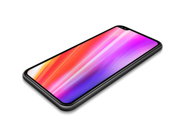 istock All-screen colorful smartphone mockup isolated on white. 3D render 1193711396