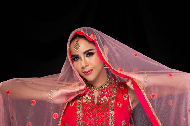 istock Indian beauty face big eyes with perfect wedding 1193711753