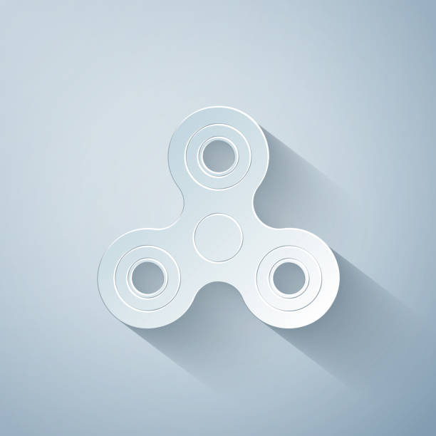 Garanti gå Grader celsius Paper Cut Fidget Spinner Icon Isolated On Grey Background Stress Relieving  Toy Trendy Hand Spinner Paper Art Style Vector Illustration Stock  Illustration - Download Image Now - iStock