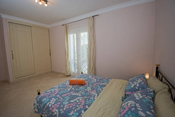 istock Interior design of double bedroom in house 1193713507