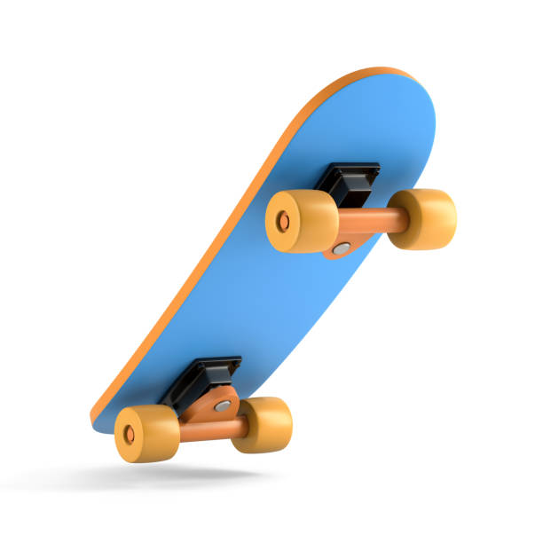 白い背景にスケートボードデッキ - caster board ストックフォトと画像