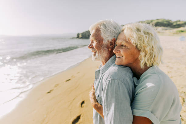 istock Romantic walk by the sea 1193716098
