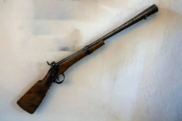 Old XVII century musket  gun rifle