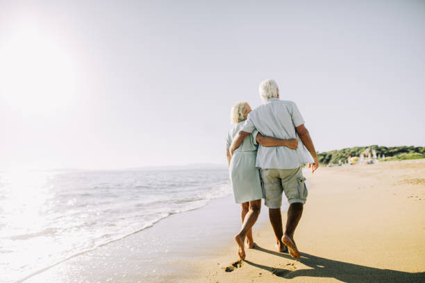 istock Romantic walk by the sea 1193716223