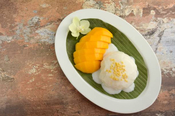 istock Mango sticky rice. Thai cuisine, traditional Thai dessert 1193718665