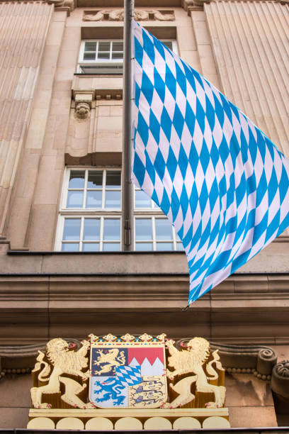 istock the bavarian flag on a building in germany 1193723553