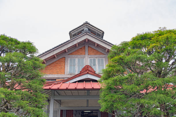 Tomioka, Gunma, Japan - May 29 2019 : Main Building of the Tomioka Silk Mill. Tomioka Silk Mill is Japan's oldest modern model silk reeling factory, established in 1872.