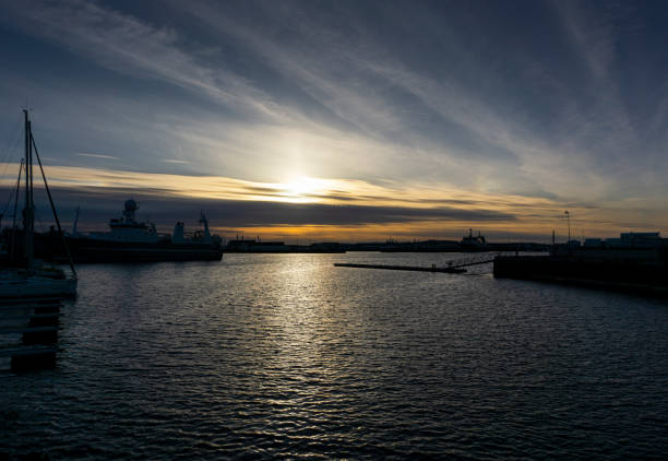 istock Midnight Sunset over Reykjavik Harbour 1193728287