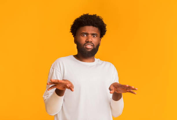 istock Disgusted african american guy portrait with squeamish expression 1193729866