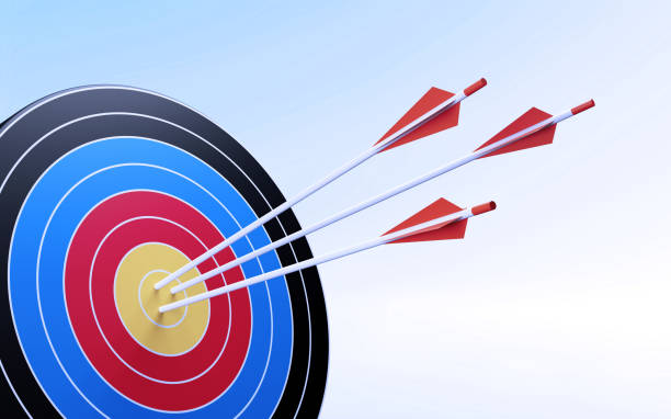 istock Arrows hit goal ring. 3d illustration 1193730930