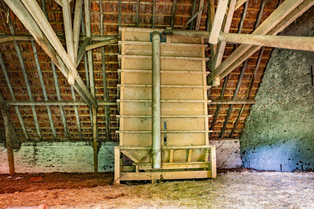 istock Wooden feed silo in the attic 1193733773