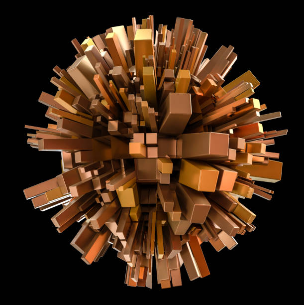 istock 3D Render of an Abstract Spherical Form with Extruded Squares 1193733917