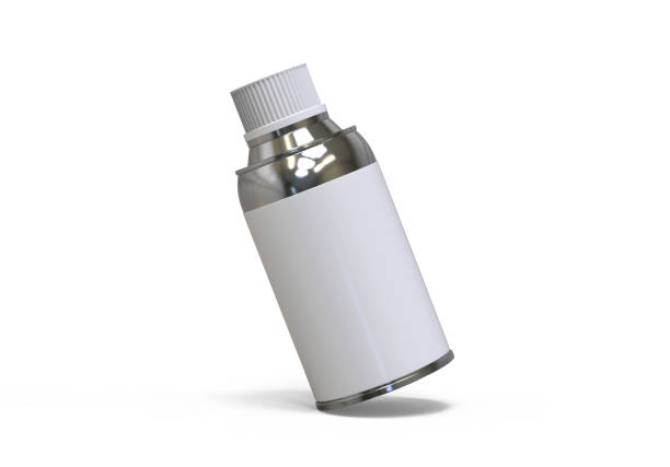 istock Tin can spray mock up template on isolated white background, 3d illustration 1193737183