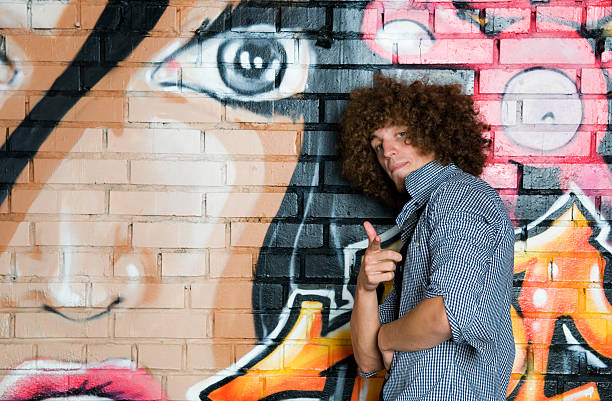 istock The young man with curly hair 119373850