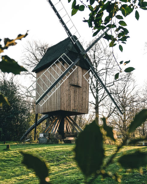 istock Old wooden windmill in German park 1193742500