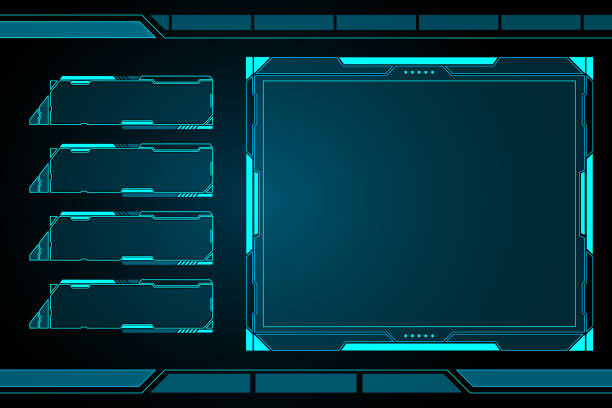 ilustrações, clipart, desenhos animados e ícones de vector tecnologia abstrata futuro interface hud projeto do painel de controle. - computer monitor computer backgrounds frame