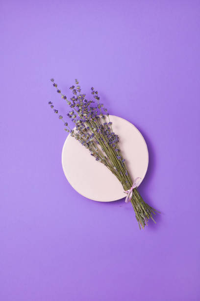 istock Organic lavender bunch on a ceramic plate. 1193743878