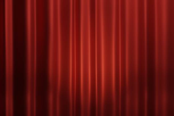 red curtain 3dcg used on stage - 3dcg imagens e fotografias de stock