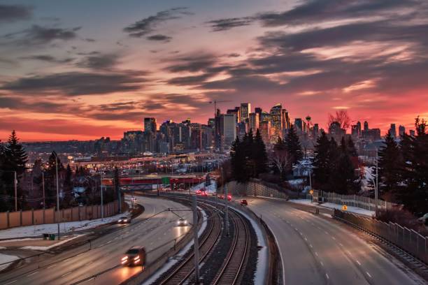 istock Vibrant Sunrise Over Calgary 1193748943