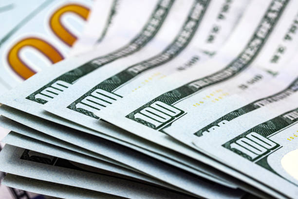 istock Close up of new hundred dollar back side bill 1193749496