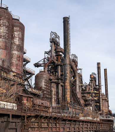 Bethlehem, Pa/USA, December 6, 2019. Abandon steel mill blast furnace, Bethlehem Steel