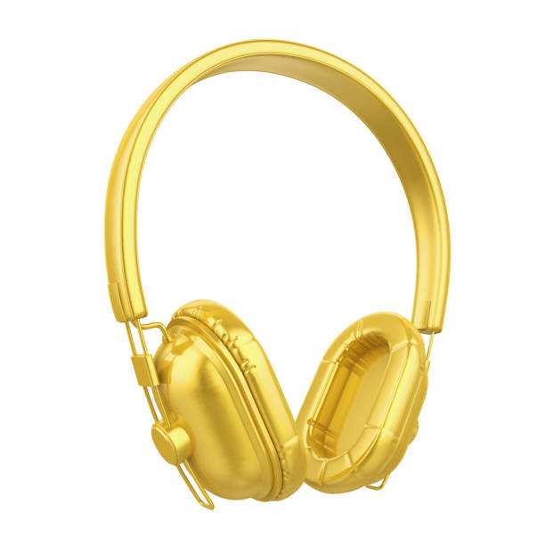 istock Golden Headphones Isolated 1193757171