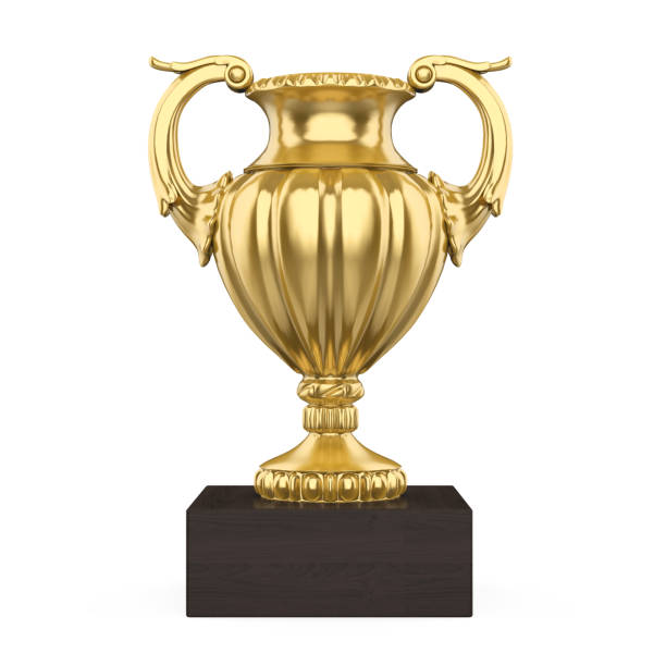 istock Golden Trophy Cup Isolated 1193757260