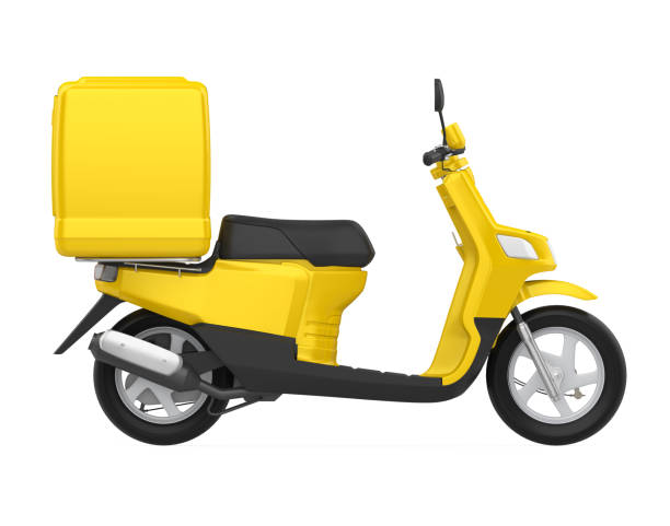 istock Yellow Motorcycle Delivery Box Isolated 1193757320