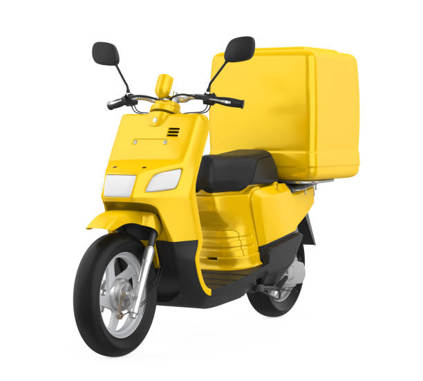 istock Yellow Motorcycle Delivery Box Isolated 1193757329