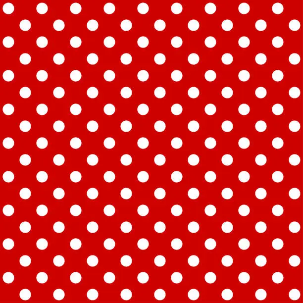 Vector illustration of Red polka dot pattern. Seamless background. Vector