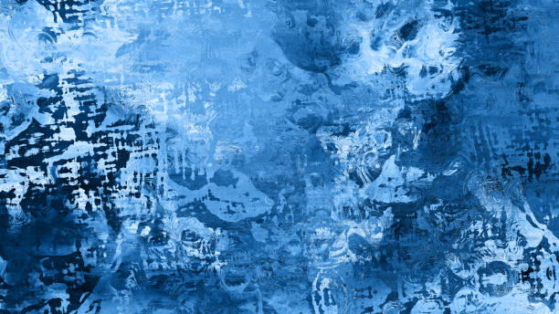 blaue klassische grunge abstrakte kunst marmorieren tinte spray messy farbe öl acryl nachahmung digital nass muster hintergrund trendige farbe - textured textured effect graffiti paint stock-fotos und bilder