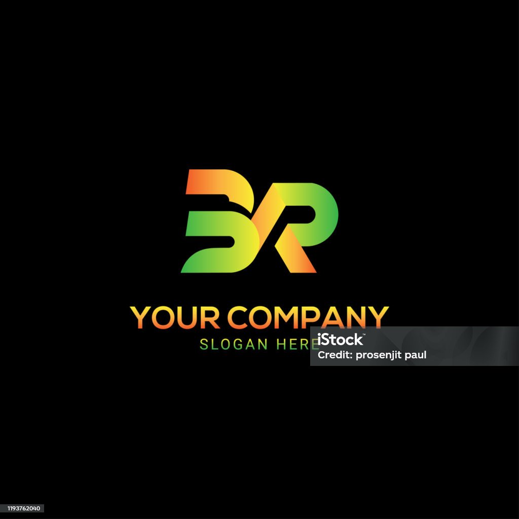 Br Lettering Modern Br Letter Br Letter Logo Design Stock Illustration - Download ...