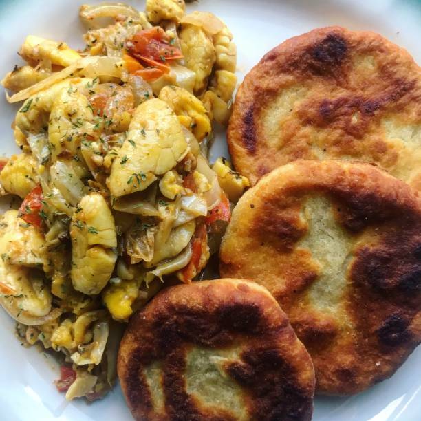 Ackee, Cabbage & Fried Dumplings