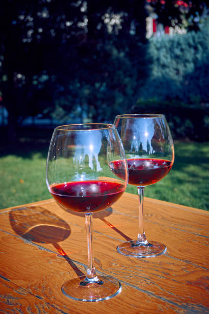 istock Two Glasses of Fresh Red Wine for Celebration 1193764308