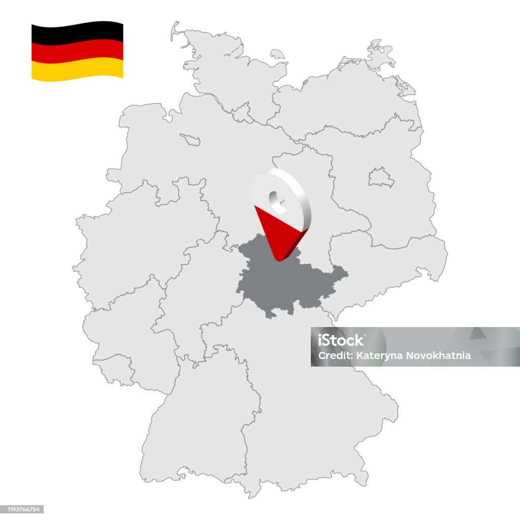 지도 독일 연방 공화국에 튀링겐의 위치입니다 3D 튀링겐 위치 기호 튀링겐의 국기와 유사 지역 과 독일의 품질지도 Eps10 0명에  대한 스톡 벡터 아트 및 기타 이미지 - Istock