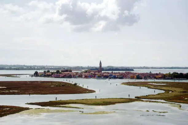 Photo of Murano island from above. Venice, Italy.