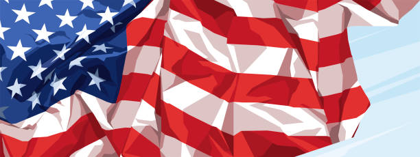 アメリカ合衆国の国旗 ベクターアートイラスト